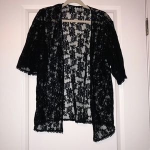 Express Black Lace Coverup Small